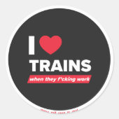 I <3 trains - autocollant (Devant)