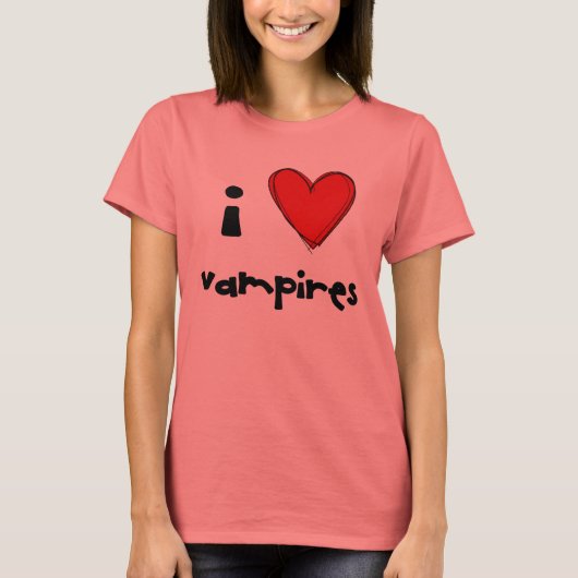 I <3 vampiers - rood t-shirt (Voorkant)