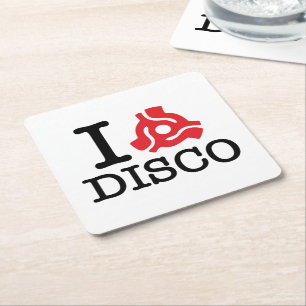 I 45 Disco adapter Vierkante Kartonnen Onderzetter
