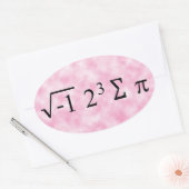 i 8 pi Texte noir sur Sticker rose ovale (Enveloppe)
