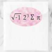 i 8 som pi zwarte tekst op roze ovale Sticker (Tas)