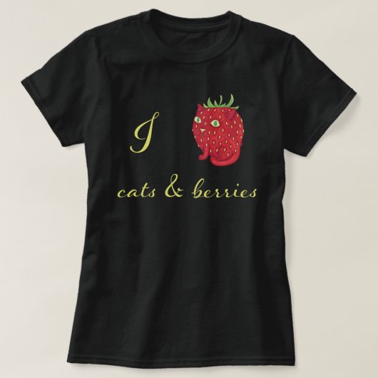 I Aardbeienkat Katten & Bessen T-shirt (Design voorkant)
