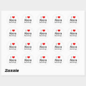 I ♥ Abora Opnames Ronde Sticker (Klein Wit) (Vel)