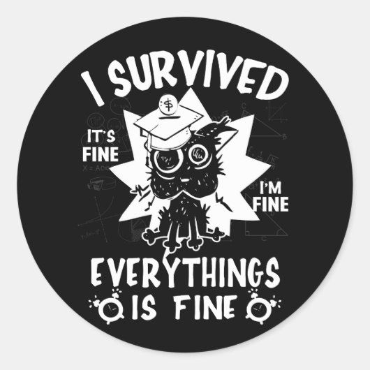 I Afgestudeerd Afstuderen Klasse 2023 Funny I Surv Ronde Sticker (Voorkant)