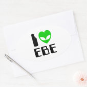 I Alien Heart EBE Ovale Sticker (Envelop)