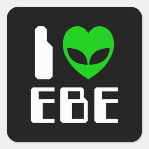 I Alien Heart EBE Vierkante Sticker