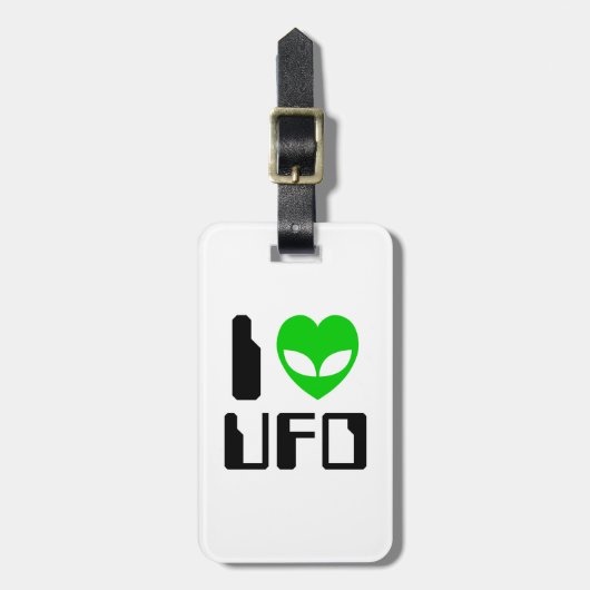 I Alien Heart UFO Bagagelabel (Voorkant verticaal)
