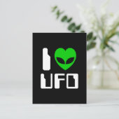 I Alien Heart UFO Briefkaart (Staand voorkant)