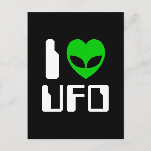 I Alien Heart UFO Briefkaart (Voorkant)