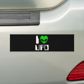 I Alien Heart UFO Bumpersticker (Op auto)