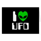 I Alien Heart UFO Greeting Card (Devant horizontal)