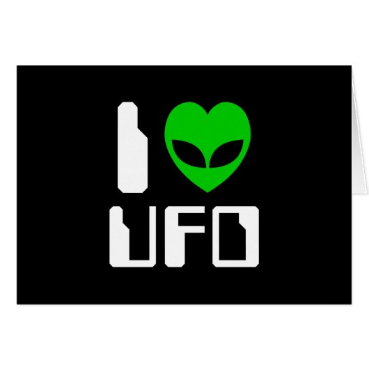 I Alien Heart UFO Greeting Card (Devant horizontal)