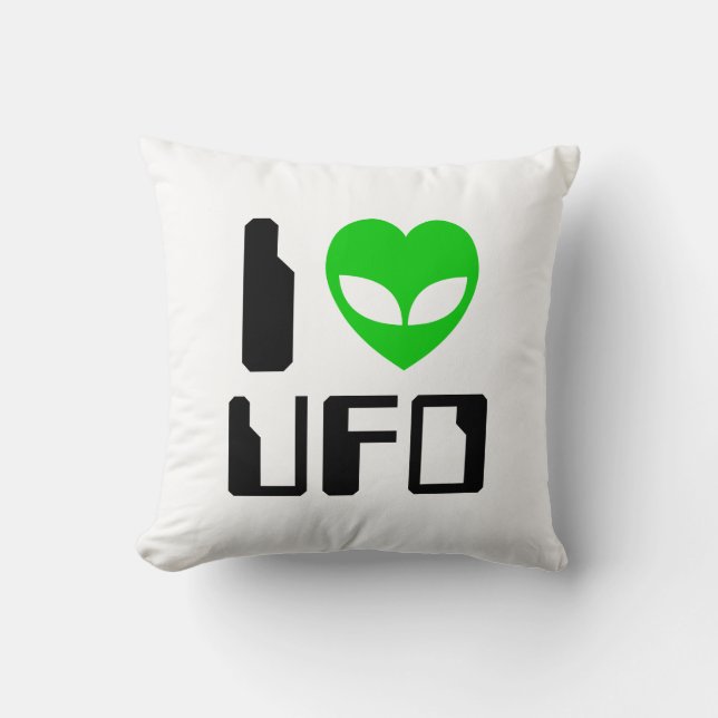 I Alien Heart UFO Kussen (Voorkant)