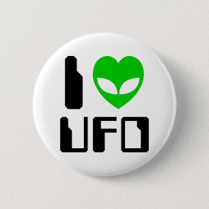 I Alien Heart UFO Ronde Button 5,7 Cm