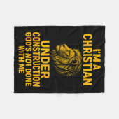 I Am A Christian Under Construction Gods Not Done  Fleece Deken (Voorkant (Horizontaal))