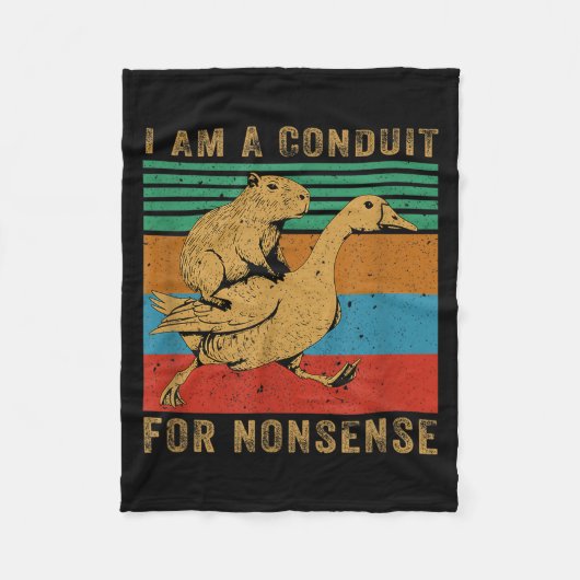 I Am A Conduit For Nonsense Capybara Goose Fleece Deken (Voorkant)