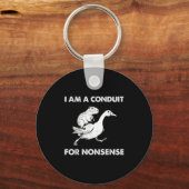 I Am A Conduit For Nonsense - Capybara Riding Goos Sleutelhanger (Voorkant)
