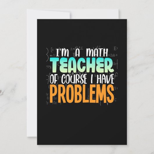 I Am A Math Teacher Kaart (Voorkant)