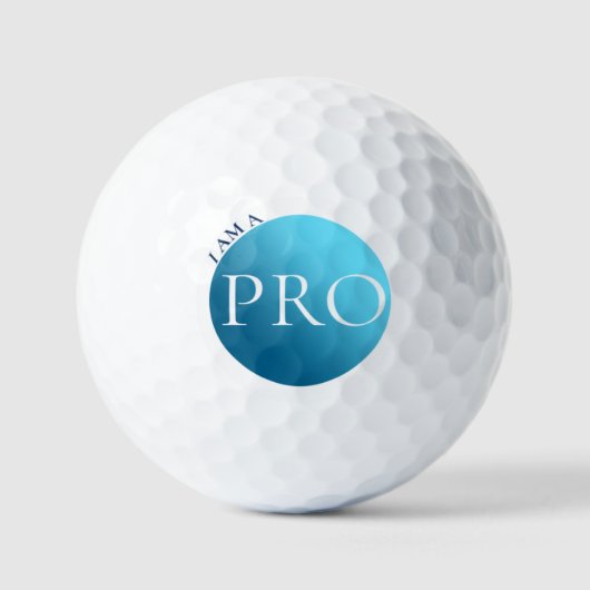 I AM A PRO - Custom Blue Golf Ball Golfballen (Voorkant)
