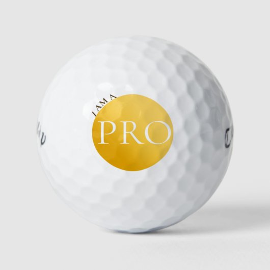 I AM A PRO | Custom Golden Golf Ball Golfballen (Voorkant)