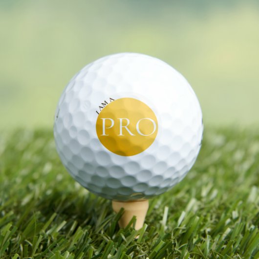 I AM A PRO - Custom Golden Golf Ball Golfballen (Insitu Shirt)