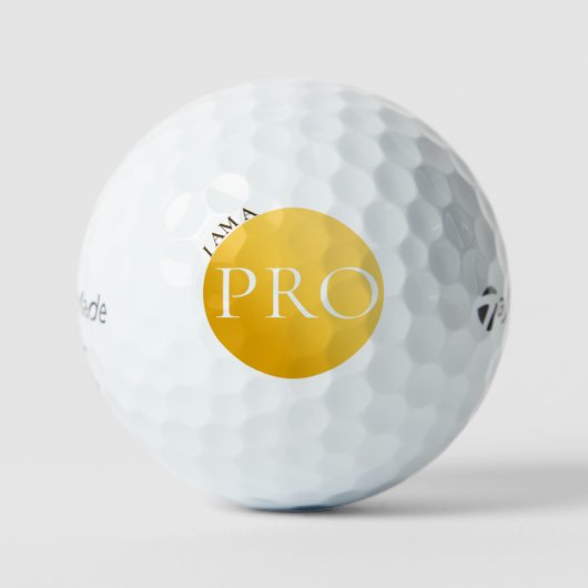 I AM A PRO | Custom Golden Golf Ball Golfballen (Voorkant)
