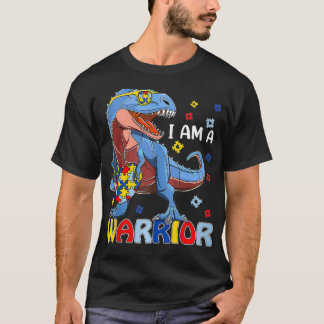 I Am A Warrior Autism Family TRe Dinosaur Autism A T-shirt