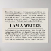 I AM A WRITER Poster pour Writers & Authors (Devant)