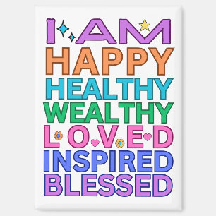 I Am Affirmations Magnet - Kleurrijke positieve vi Magneet
