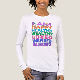 I Am Affirmations T-shirt met lange mouwen – Rainb