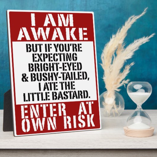 "I AM AWAKE" Plaque met Easel Fotoplaat (Zijkant)