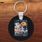 I Am Bble Wash My Belly Bble Meme Funny Dog Brainr Sleutelhanger (Voorkant)