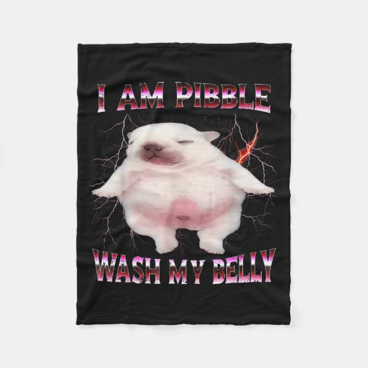 I Am Bble Wash My Belly Funny Dog Meme  Fleece Deken (Voorkant)
