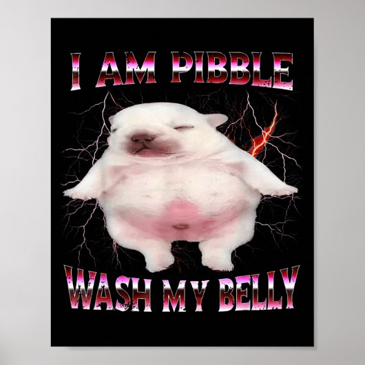 I Am Bble Wash My Belly Funny Dog Meme  Poster (Voorkant)