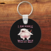 I Am Bble Wash My Belly Funny Dog Meme Sleutelhanger (Voorkant)