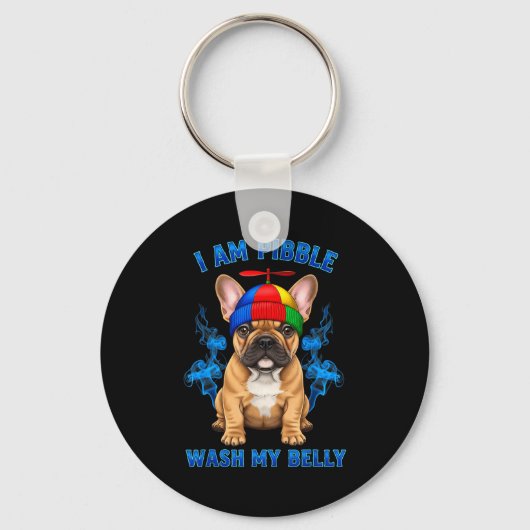 I Am Bble Wash My Belly Funny T Bull Dog Meme Sleutelhanger (Voorkant)