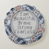 I am beautiful rond kussen (Achterkant)