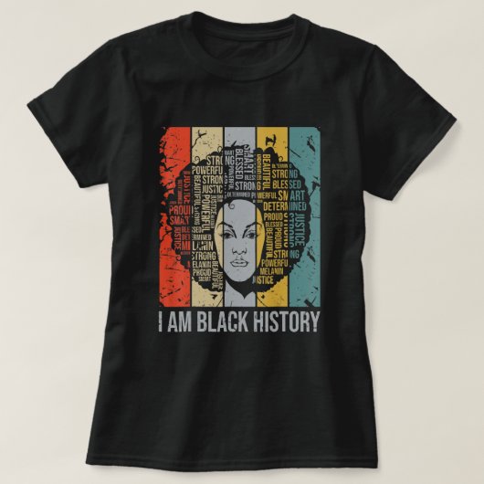 I Am Black History Month Proud Blessed Powerful Bl T-shirt (Design voorkant)