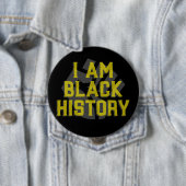 I Am Black History - Zwarte vuist grafische Button (In situ)