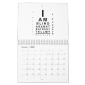 I am blind as bat eye chart kalender (Jan 2026)
