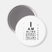 I am blind as bat eye chart magneet (Voorkant / Achterkant)