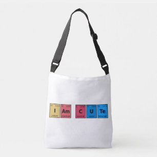 I am Cute Periodic Table Crossbody Tas