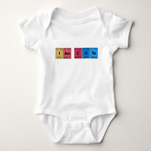I am Cute Periodic Table Romper (Voorkant)