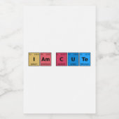 I am Cute Periodic Table Voedselcontainer Etiket (Enkel label)