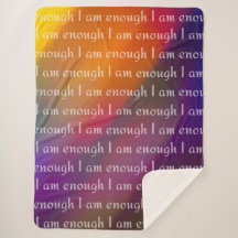 I Am Enough Rainbow Affirmation Pattern Design