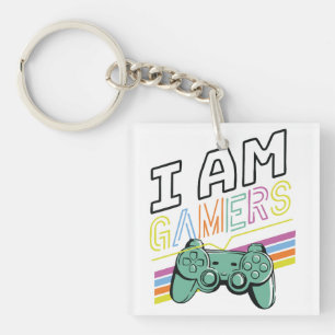 I Am Gamers – Retro Neon Gaming Design Sleutelhanger