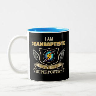 I Am JEANBAPTISTE What's Your Superpower Tweekleurige Koffiemok