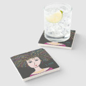 "I AM" LADY STENEN ONDERZETTER (Zijkant)