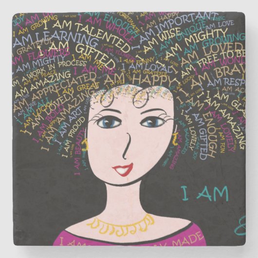 "I AM" LADY STENEN ONDERZETTER (Voorkant)