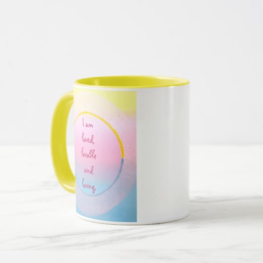 I am loved, lovable and loving affirmation mugs (Devant gauche)